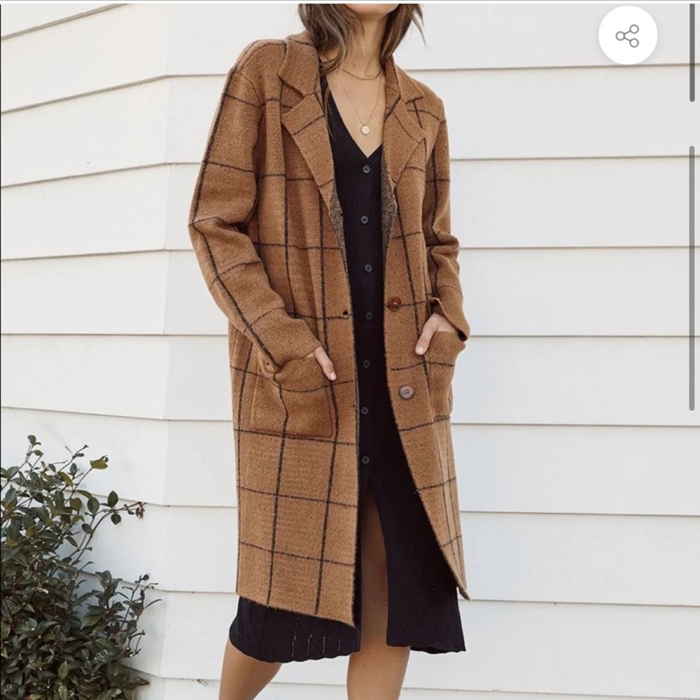 SALTWATERLUXE CAMEL GRID SIENNA SWEATER sz small NWT